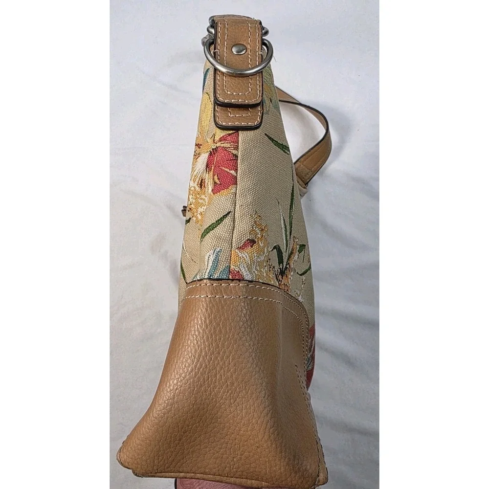 Carribbean‎ Joe Floral Handbag Canvas And Leather Purse
